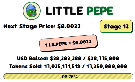 Official LILPEPE presale dashboard