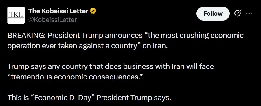 Warning To Countries That Deal With Iran