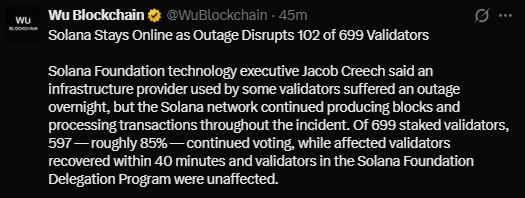 What happened with the Solana validator outage What happened with the Solana validator outage