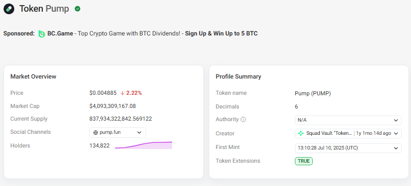 pump.fun holders data PUMP now has more than 134,000 holders pump.fun holders data PUMP now has more than 134,000 holders