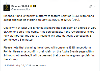 Binance alpha Soltice airdrop 
