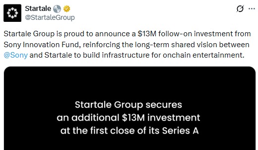 Sony Startale blockchain investment