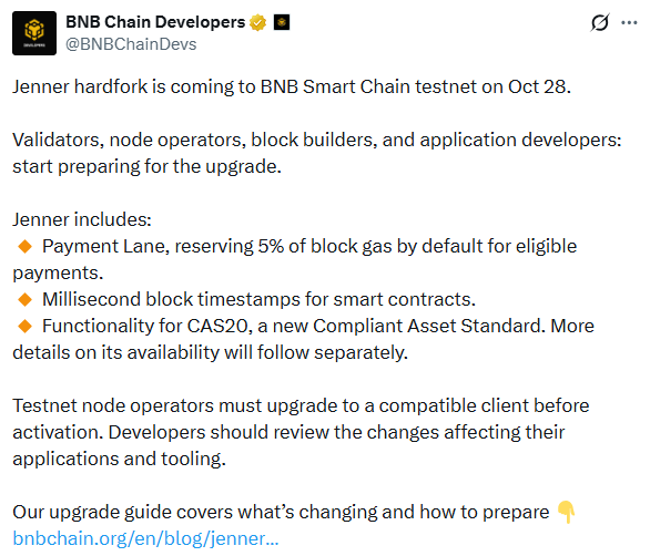 BNB Chain Developers X Post BNB Chain Developers X Post