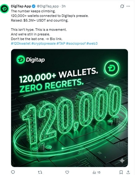 DigiTap 120000 wallets milestone and presale growth