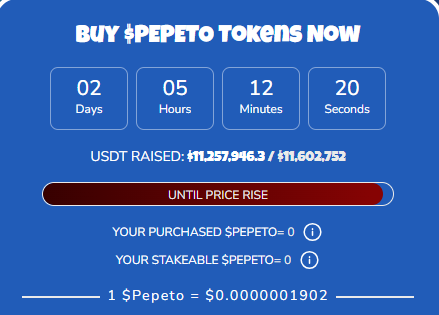 pepeto presale price