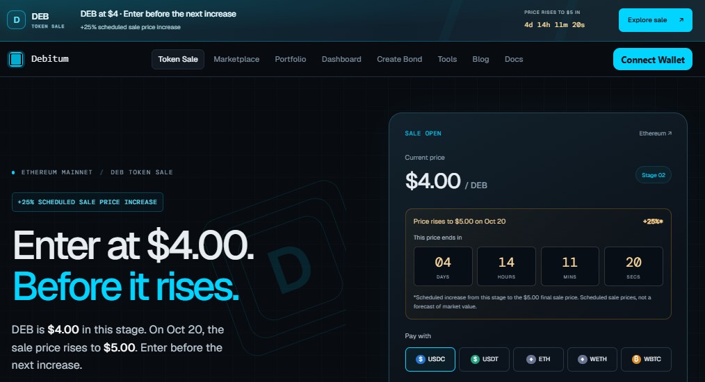 DEB Token Sale Dashboard DEB Token Sale Dashboard