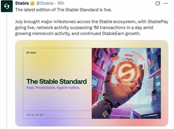 Stable Ecosystem Update: July Milestones