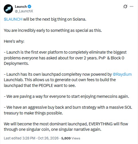 Launch official X-Post Launch official X-Post