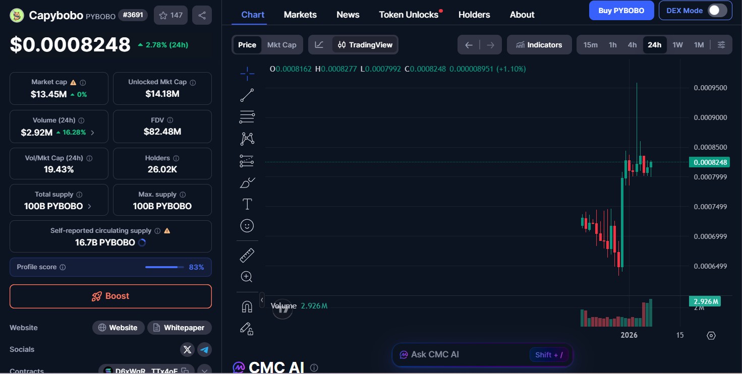 Capybobo Price and Market Capybobo Price and Market