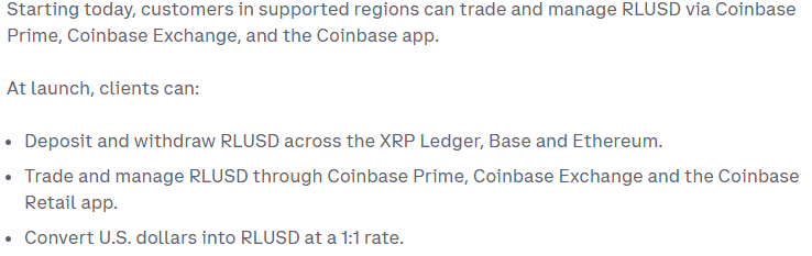 Coinbase RLUSD listing banner announcing Ripple USD on Coinbase Coinbase RLUSD listing banner announcing Ripple USD on Coinbase