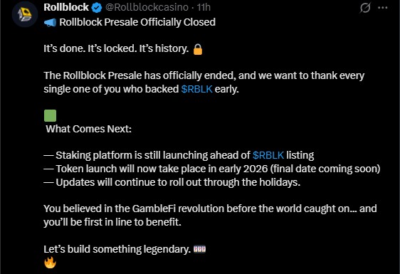 Rollblock Presale End, Listing Date in 2026 Rollblock Presale End, Listing Date in 2026