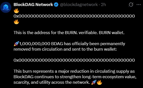 BlockDAG 1B token Burn