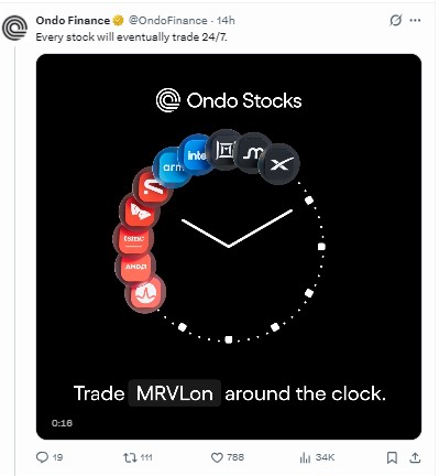 Ondo Stocks official Tweet Ondo Stocks official Tweet