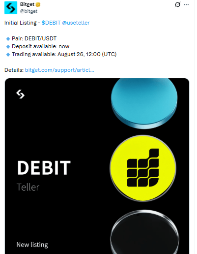 No tokenomics or supply figures have been published yet for DEBIT No tokenomics or supply figures have been published yet for DEBIT