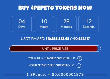 PEPETO OFFICIAL PAGE PRESALE 