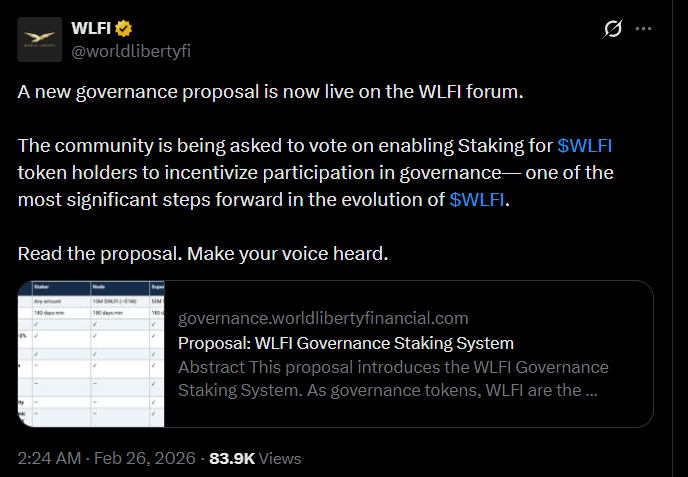 Trump WLFI Token Update Trump WLFI Token Update