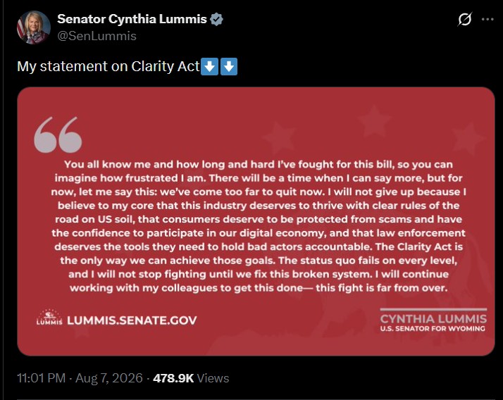 Cynthia Lummis Says the Bill Has Come Too Far to Quit Cynthia Lummis Says the Bill Has Come Too Far to Quit
