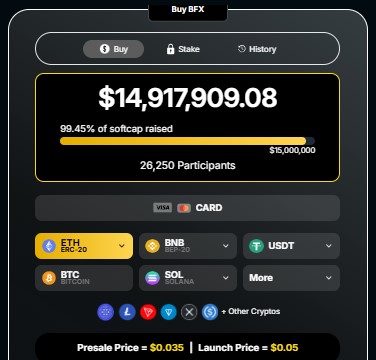BlockchainFX Presale Dashboard