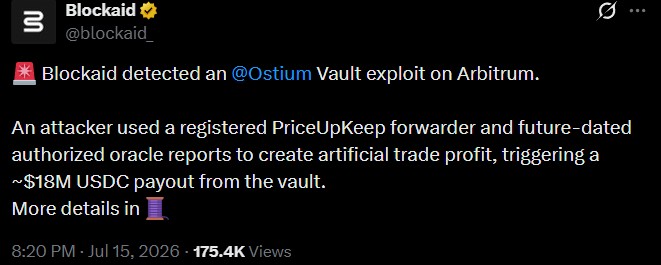 Ostium Valut Exploit on Arbitrum Ostium Valut Exploit on Arbitrum