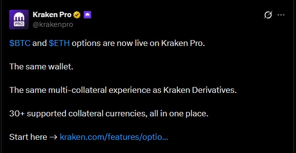 options are now live on Kraken Pro options are now live on Kraken Pro