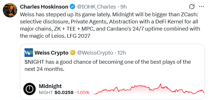 Charles Hoskinson on NIGHT Charles Hoskinson on NIGHT