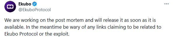 Ekubo writing a post-mortem report
