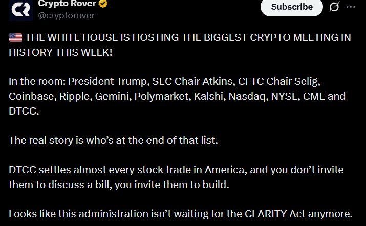 White House is Hosting Bggets Crypto Meeting of History