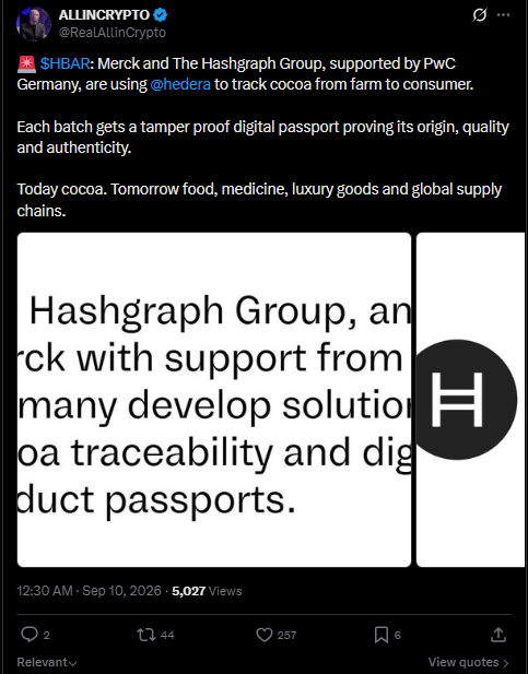 Hedera news today latest