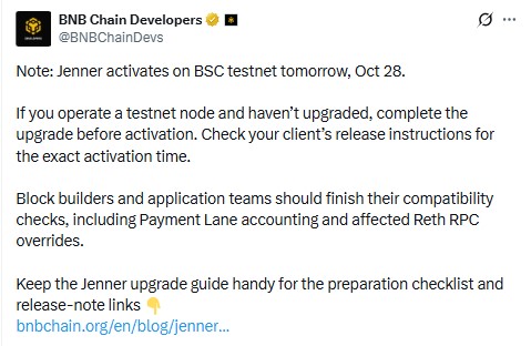 BNB Chain Developers Post