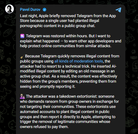 Pavel Durov Official Telegram Pavel Durov Official Telegram