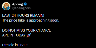 Apeing X Post showing update Apeing X Post showing update