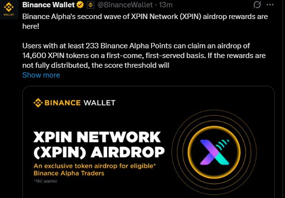 XPIN Airdrop on Binance