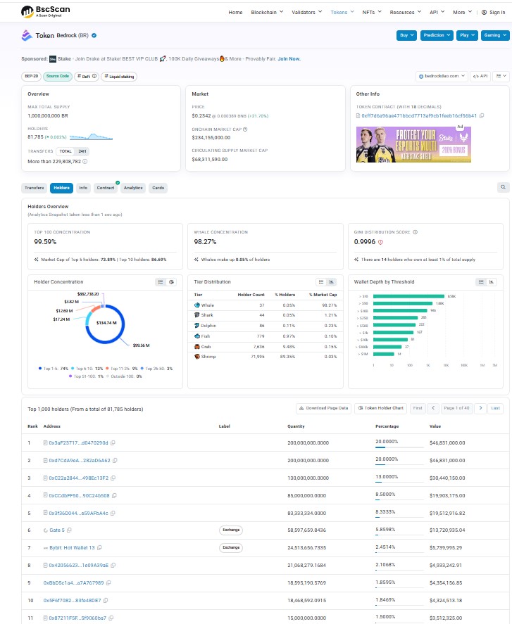 BR Tokenomics and Vesting