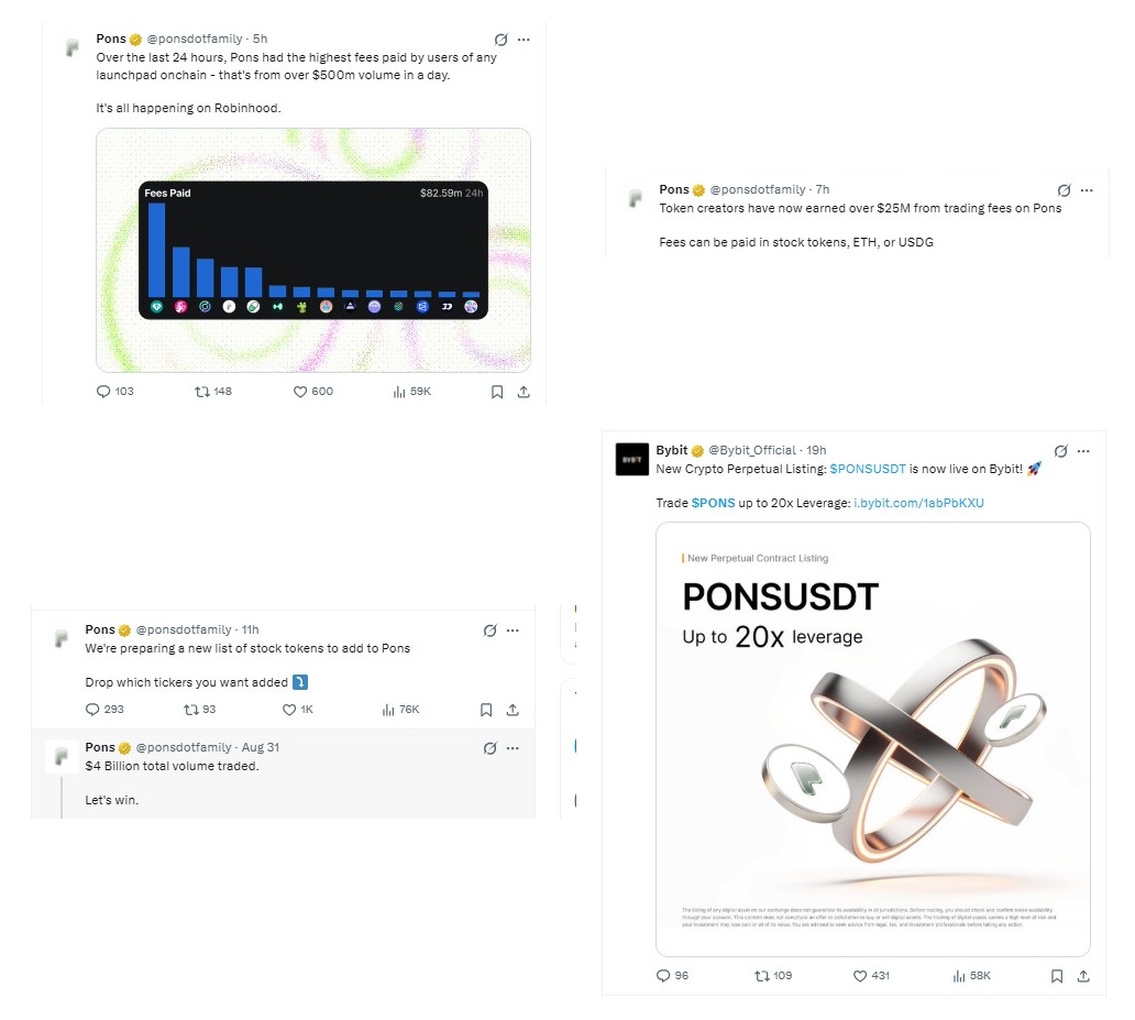  the official Pons post on X