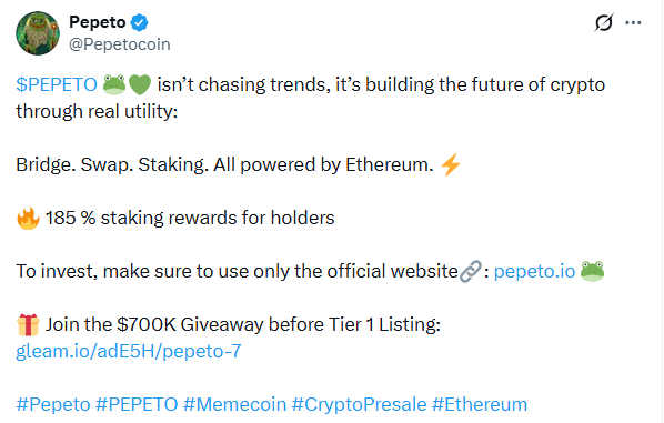 pepeto presale x handle