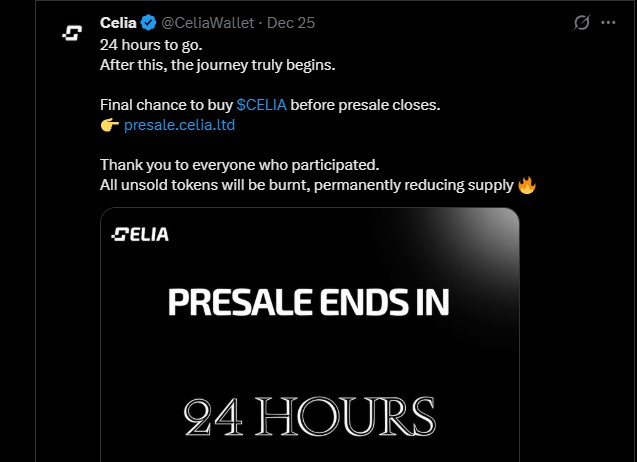 Celia Finance Presale Ended