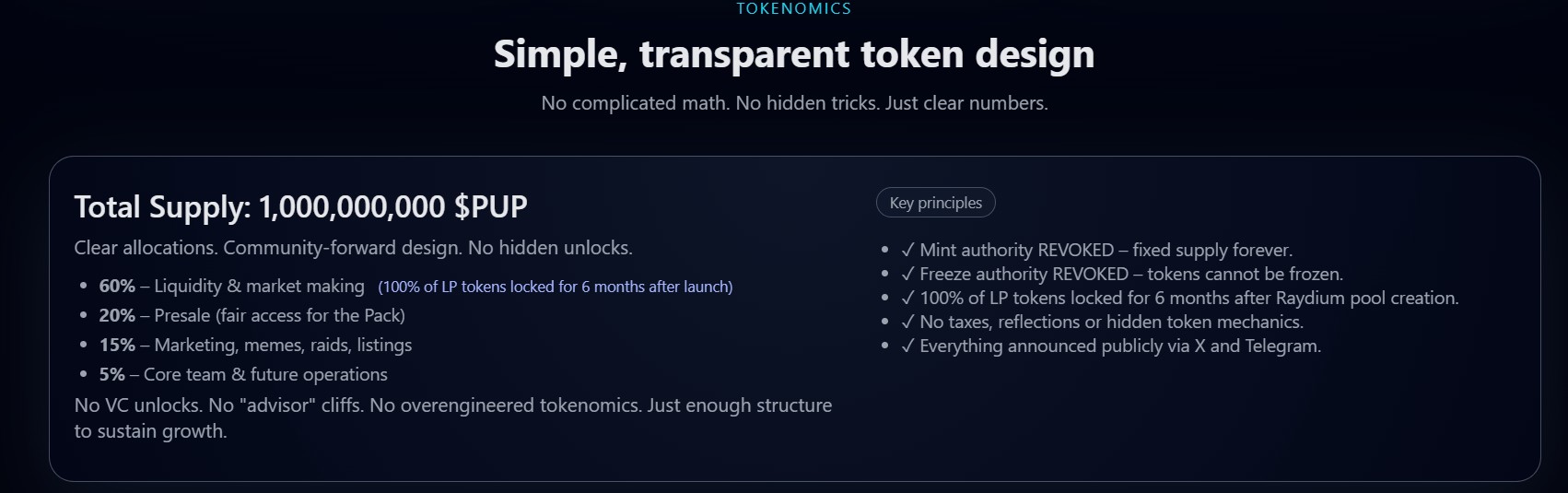 Tokenomics ElonPup ($PUP) Presale 