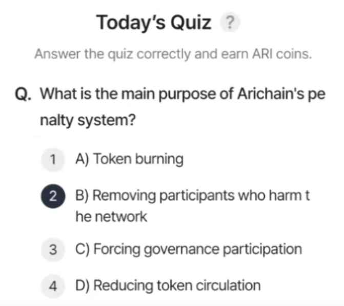 ARI Wallet Daily Quiz Answer