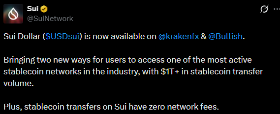 Sui Network news X post Sui Network news X post