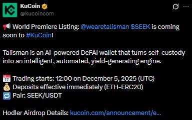 Talisman listing date on KuCoin Talisman listing date on KuCoin