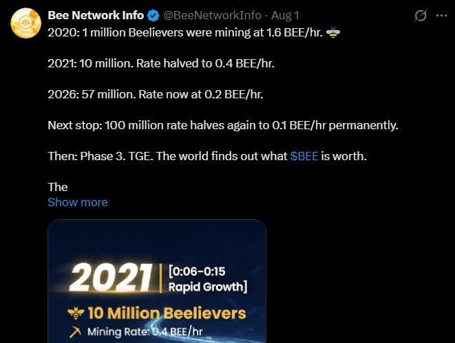 Bee Network Price Today