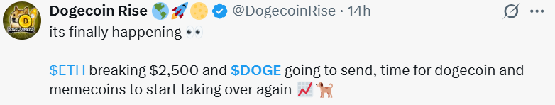 DOGE Price Outlook: Memecoin Revival Talk on X DOGE Price Outlook: Memecoin Revival Talk on X