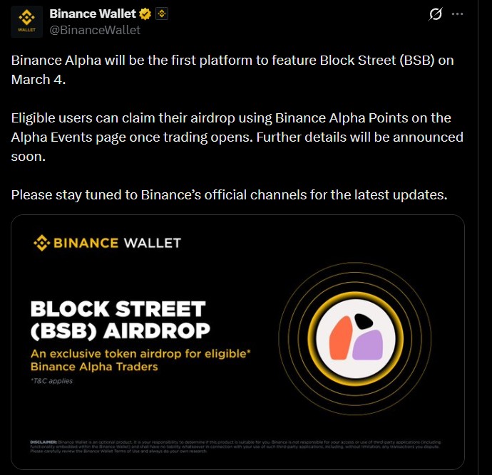 BlockStreet Listing on Binance Alpha