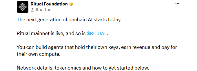 Ritual Mainnet Launch Ritual Mainnet Launch