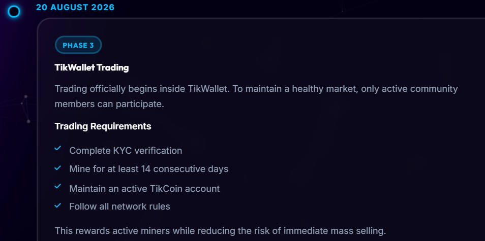 Tikcoin Network Launch Date Tikcoin Network Launch Date