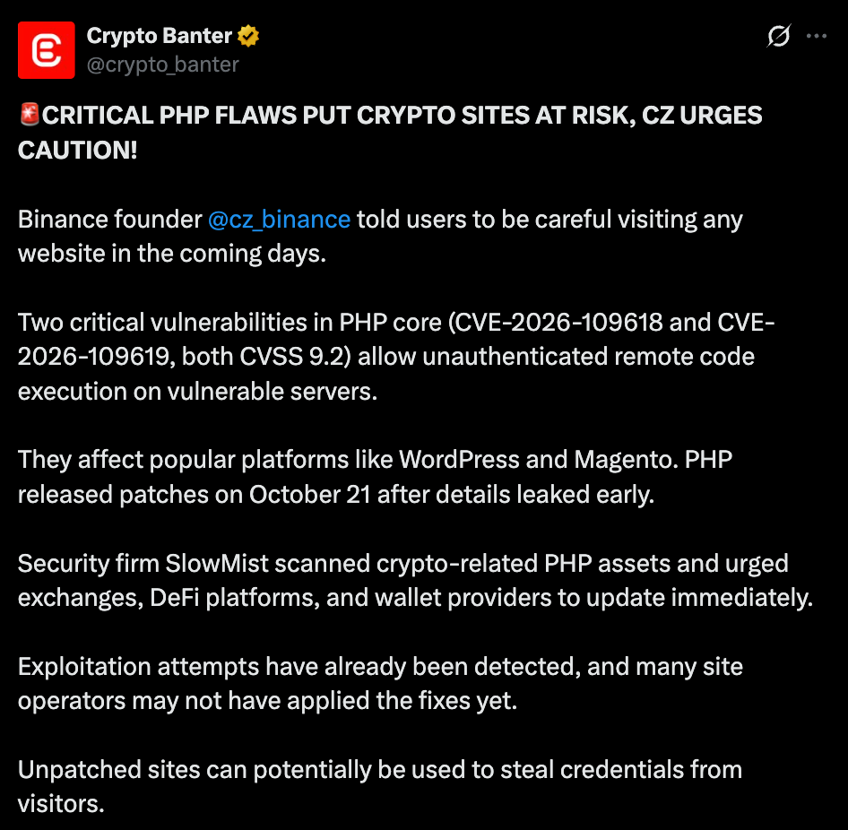 Crypto Banter official tweet