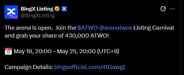 AWTO BingX Listing campaign