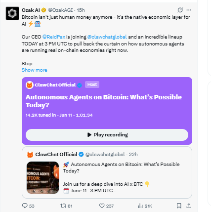 "Bitcoin isn't just human money anymore tweet