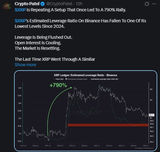 Patel says came before a 790% rally in the past