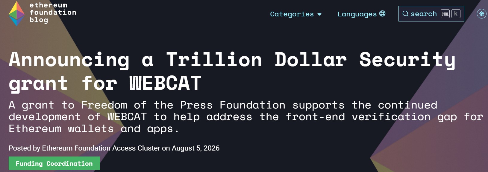 Ethereum WEBCAT News Today